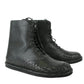 Bottega Veneta Bottega Veneta Men's Dark Gray Leather Side Zipper Boots