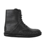 Bottega Veneta Bottega Veneta Men's Dark Gray Leather Side Zipper Boots