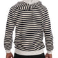 Daniele Alessandrini Blue White Striped Hooded Cotton Sweater