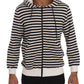 Daniele Alessandrini Blue White Striped Hooded Cotton Sweater