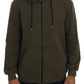 Daniele Alessandrini Green Full Zipper Hodded Cotton Sweater