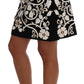 Dolce & Gabbana Black Crystal Floral Pencil Skirt