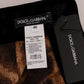 Dolce & Gabbana Dark Green Baroque Velvet Pencil Skirt