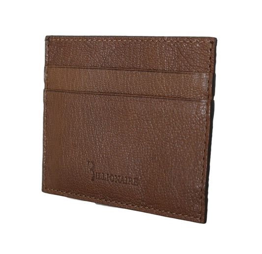 Billionaire Italian Couture Brown Leather Cardholder Wallet