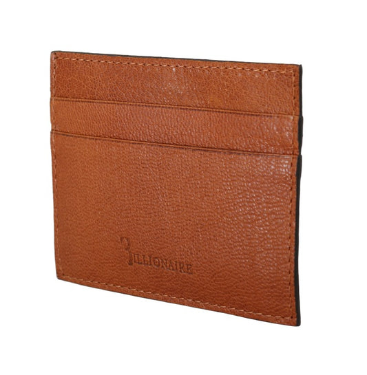 Billionaire Italian Couture Brown Leather Cardholder Wallet