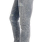 Versace Jeans Blue Wash Torn Stretch Slim Fit Jeans