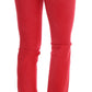 Costume National Red Cotton Stretch Slim Jeans