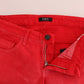 Costume National Red Cotton Stretch Slim Jeans