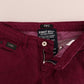 Costume National Red Wash Cotton Stretch Denim Jeans