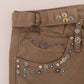 Costume National Beige Cotton Stretch Slim Fit Jeans
