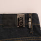 Costume National Dark Blue Cotton Classic Fit Jeans