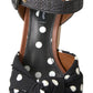 Dolce & Gabbana Black  Wedges Polka Dotted Ankle Strap Shoes Sandals