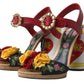 Dolce & Gabbana Multicolor Crystal Leather Amore Heels Sandals