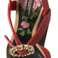 Dolce & Gabbana Multicolor Crystal Leather Amore Heels Sandals