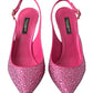 Dolce & Gabbana Pink Slingbacks Crystal Pumps Shoes