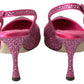 Dolce & Gabbana Pink Slingbacks Crystal Pumps Shoes