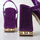 Dolce & Gabbana Purple Ankle Strap Sandals Crystal Shoes