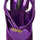 Dolce & Gabbana Purple Ankle Strap Sandals Crystal Shoes