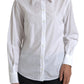 Dolce & Gabbana White Cotton Collared Long Sleeves Shirt Top