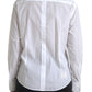 Dolce & Gabbana White Cotton Collared Long Sleeves Shirt Top