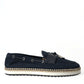 Dolce & Gabbana Navy Blue Slip On Men Moccasin Loafers Shoes