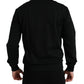 Dolce & Gabbana Black Cotton Round Neck Pullover Logo Sweater