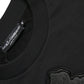 Dolce & Gabbana Black Cotton Round Neck Pullover Logo Sweater
