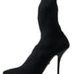 Dolce & Gabbana Black Stiletto Heel Mid Calf Women Boot Shoes