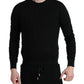 Dolce & Gabbana Black Silk Crew Neck Men Pullover Sweater