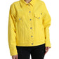 Dolce & Gabbana Yellow Cotton DENIM Jeans Button Coat Jacket