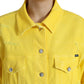 Dolce & Gabbana Yellow Cotton DENIM Jeans Button Coat Jacket