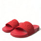 Dolce & Gabbana Red Rubber Summer Beach Slides Sandals
