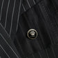 Dolce & Gabbana Black Striped Wool DoubleBreasted Coat Jacket