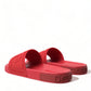 Dolce & Gabbana Red Rubber Summer Beach Slides Sandals