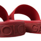 Dolce & Gabbana Red Rubber Summer Beach Slides Sandals