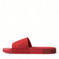 Dolce & Gabbana Red Rubber Summer Beach Slides Sandals