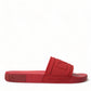 Dolce & Gabbana Red Rubber Summer Beach Slides Sandals