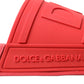 Dolce & Gabbana Red Rubber Summer Beach Slides Sandals