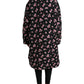 Dolce & Gabbana Black Floral Collared Trench Coat Jacket