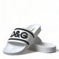 Dolce & Gabbana White Rubber Sandals Slippers Beachwear Men Shoes