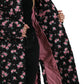 Dolce & Gabbana Black Floral Collared Trench Coat Jacket
