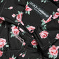Dolce & Gabbana Black Floral Collared Trench Coat Jacket
