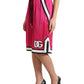 Dolce & Gabbana Pink Viscose Jersey Logo High Waist Shorts