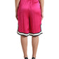 Dolce & Gabbana Pink Viscose Jersey Logo High Waist Shorts