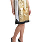 Dolce & Gabbana Gold Polyester Perforated High Waist Shorts
