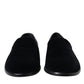 Dolce & Gabbana Black Velvet Loafers Formal Shoes