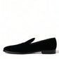 Dolce & Gabbana Black Velvet Loafers Formal Shoes
