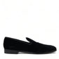 Dolce & Gabbana Black Velvet Loafers Formal Shoes