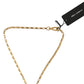 Dolce & Gabbana Gold Tone Brass Chain Link DG Logo Pendant Necklace
