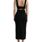 Dolce & Gabbana Black Cut Out Sleeveless Bodycon Midi Dress